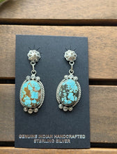 Load image into Gallery viewer, Navajo 925 Sterling Silver Turquoise Earrings KY Southwestern