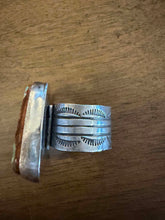 Load image into Gallery viewer, Navajo sterling silver  turquoise royston ring adjustable