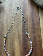 Load image into Gallery viewer, Sterling Silver Multi Stone Color Shell Pearls Chain Bead Necklace. 16 Inch Gift