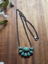 Load image into Gallery viewer, Navajo Sterling Silver Turquoise Cluster Chain Necklace Marcella James