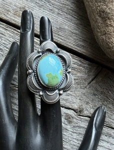 Native American 925 Sterling Silver Turquoise Ring. Size 7.5 GP Gift