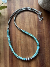 Load image into Gallery viewer, Sterling Silver Blue Turquoise W Multi Bead Pearls Necklace. 18 Inch. Gift