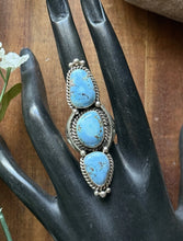 Load image into Gallery viewer, Native American Sterling Silver Golden Hill Turquoise Ring. Size 10 E M Linkin