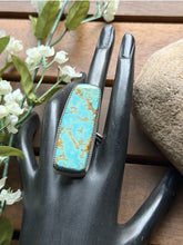 Load image into Gallery viewer, Navajo Native Sterling Silver Number 8 Turquoise Adjustable Ring Leslie Nez Gift