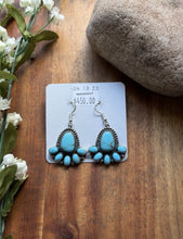 Load image into Gallery viewer, Navajo 925 Sterling Silver Turquoise Earrings J Tso Southwestern