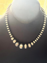 Load image into Gallery viewer, Sterling silver graduated 7 mm to 16 mm bead necklace