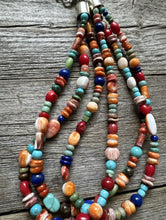 Load image into Gallery viewer, Sterling Silver Multi Strand Multi Stone Bead Necklace. 16 inch