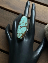 Load image into Gallery viewer, Navajo Native Sterling Silver Number 8 Turquoise Adjustable Ring Leslie Nez Gift