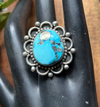 Load image into Gallery viewer, Native American 925 Sterling Silver Turquoise Ring. Size 8. Mary Ellen Gift