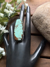 Load image into Gallery viewer, Navajo Native Sterling Silver Number 8 Turquoise Adjustable Ring Leslie Nez Gift