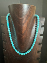 Load image into Gallery viewer, Sterling silver turquoise bead necklace 18 inch