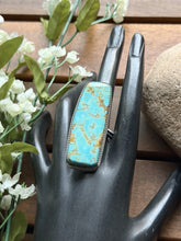 Load image into Gallery viewer, Navajo Native Sterling Silver Number 8 Turquoise Adjustable Ring Leslie Nez Gift