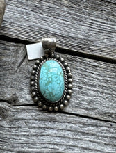 Load image into Gallery viewer, Navajo Sterling Silver Turquoise Pendant. Elouise Richards