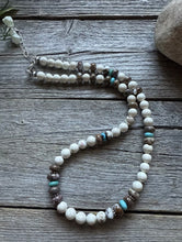 Load image into Gallery viewer, Southwestern Sterling Silver Brown Wild Horse Turquoise Bead Necklace. 18 inch