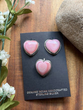 Load image into Gallery viewer, Navajo 925 Sterling Silver Pink Conch Earrings Pendant Set Signed Southwestern