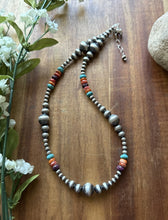 Load image into Gallery viewer, Sterling Silver Multi Stone Pearls 4mm-10mm Choker Bead Necklace 16 inch