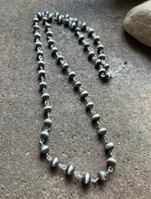 Load image into Gallery viewer, Sterling Silver 10mm Pearls Rosary Bead Necklace. 20 Inch.