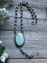 Load image into Gallery viewer, Navajo 925 Sterling Silver Royston Turquoise Pendant Rosary Necklace. 20 Inch KY