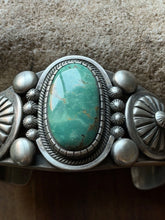 Load image into Gallery viewer, Navajo Native Sterling Silver Green Turquoise Cuff Bracelet Martinez