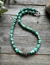 Load image into Gallery viewer, Mens Unisex Sterling Silver Bone Turquoise Bead Necklace. 18 inch. Gift