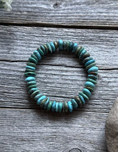 Load image into Gallery viewer, Blue Green Turquoise Nuggets 7 Inch Stretch Elastic Stretchy Bead Bracelet Gift