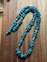 Load image into Gallery viewer, Sterling Silver Multi Stone Turquoise Nuggets Pearls Bead Necklace 26 Inch