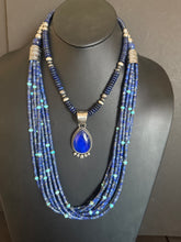 Load image into Gallery viewer, Navajo sterling silver lapis 3 piece set