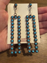Load image into Gallery viewer, Navajo sterling silver turquoise earrings