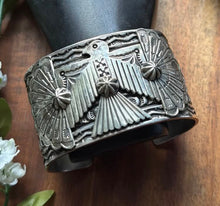 Load image into Gallery viewer, Sunshine Reeves Sterling Silver Thunderbird Cuff Bracelet Navajo