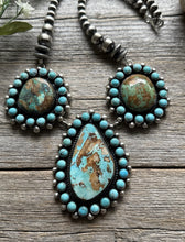 Load image into Gallery viewer, Navajo Sterling Silver Royston Turquoise Cluster Lariat Y Bead Necklace KY