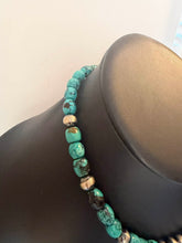 Load image into Gallery viewer, Sterling silver turquoise nugget necklace 18 inch