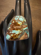 Load image into Gallery viewer, Navajo sterling silver  turquoise royston ring adjustable