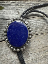 Load image into Gallery viewer, Native American 925 Sterling Silver Lapis Bolo Tie Pendant KY