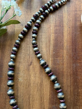 Load image into Gallery viewer, Southwestern Sterling Silver Purple Spiny Oyster Pearls Bead Necklace 20 inch