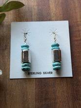 Load image into Gallery viewer, Sterling Silver Blue Turquoise Bead Drop Earrings. 1.75 Inch