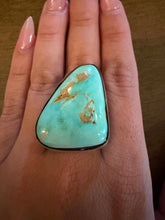 Load image into Gallery viewer, Navajo sterling silver  turquoise royston ring adjustable