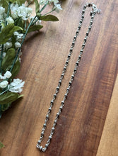 Load image into Gallery viewer, Sterling Silver 4mm Pearls Rosary Bead Necklace. 18 Inch.
