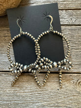 Load image into Gallery viewer, Sterling silver bow hoop earrings