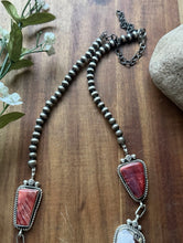 Load image into Gallery viewer, Navajo Sterling Silver Multi Stone Turquoise Lariat Pearls Bead Necklace RY