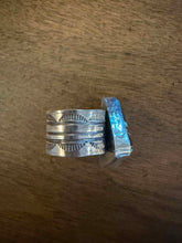 Load image into Gallery viewer, Navajo sterling silver  blk jack turquoise ring adjustable