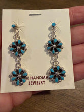 Load image into Gallery viewer, Navajo sterling silver turquoise earrings