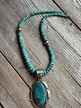 Load image into Gallery viewer, Handmade Navajo Turquoise Pendent Sterling Silver WithTurquoise Necklace