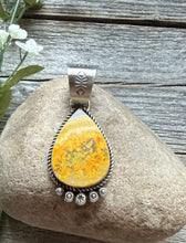 Load image into Gallery viewer, Navajo Sterling Silver Yellow Bumblebee Jasper Pendant RY Gift