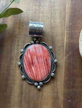 Load image into Gallery viewer, Native American Navajo Sterling Silver Orange Red Spiny Oyster Pendant Etta