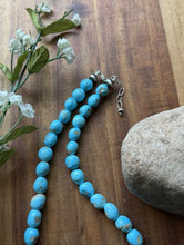 Load image into Gallery viewer, Sleeping Beauty Turquoise Sterling Silver Nuggets Bead Necklace 18 inch Gift