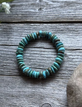 Load image into Gallery viewer, Blue Green Turquoise Nuggets 7 Inch Stretch Elastic Stretchy Bead Bracelet Gift