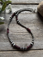 Load image into Gallery viewer, Purple Spiny Oyster Multi Graduated Sterling Silver Pearls Bead Necklace 4mm-8mm