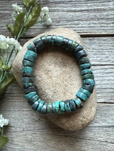 Load image into Gallery viewer, Turquoise Heishi 7 Inch Stretch Bead Bracelet Gift