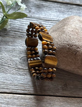 Load image into Gallery viewer, Tigers Eye 7 Inch Stretch Elastic Stretchy Bead Bracelet Gift