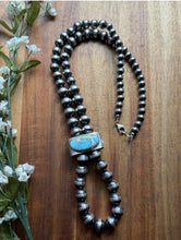 Load image into Gallery viewer, Sterling Silver Sonoran Gold Turquoise Pearls Bead Jackla Necklace 22 Inch